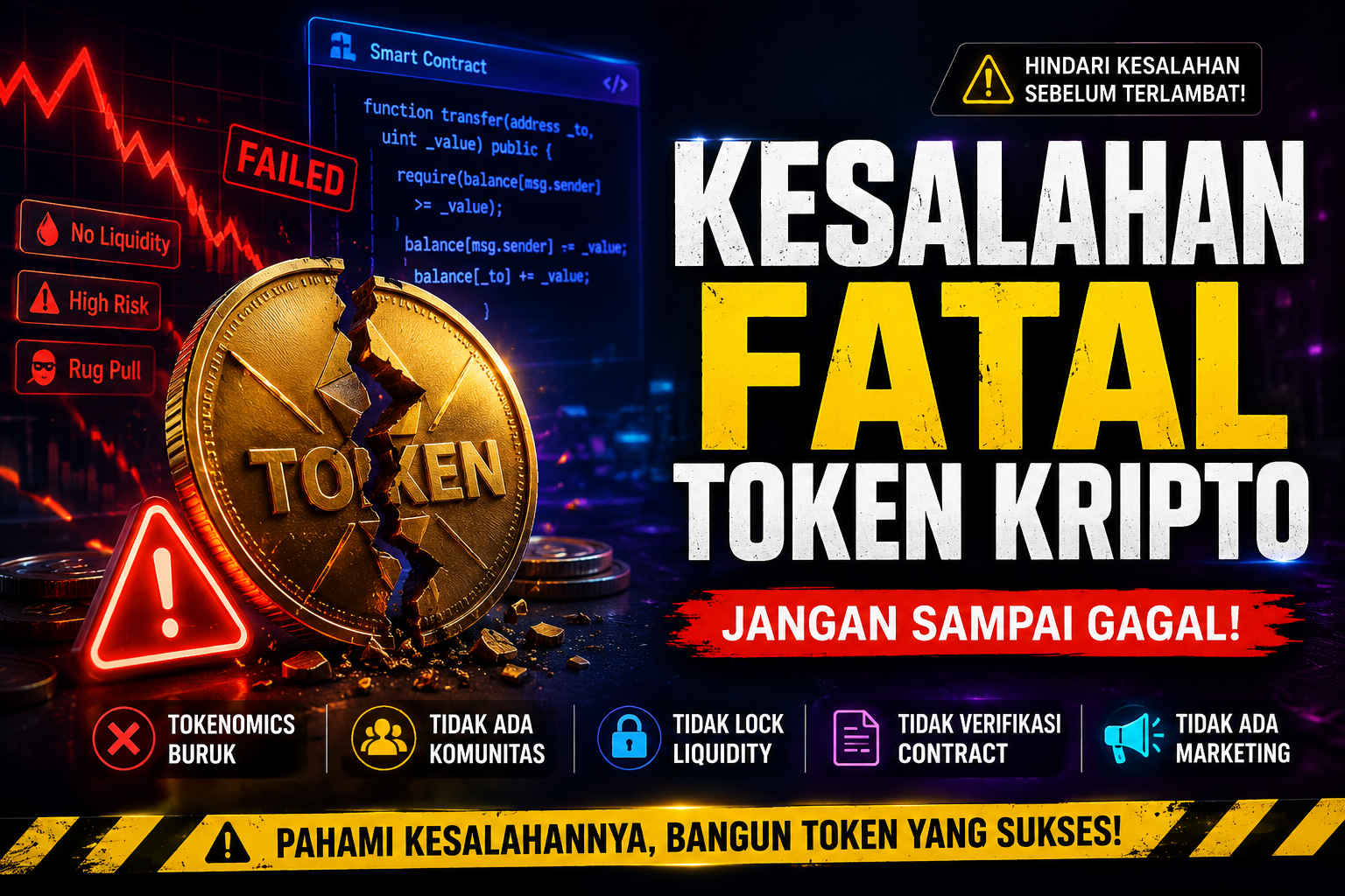 Kesalahan fatal saat membuat token kripto yang menyebabkan proyek gagal